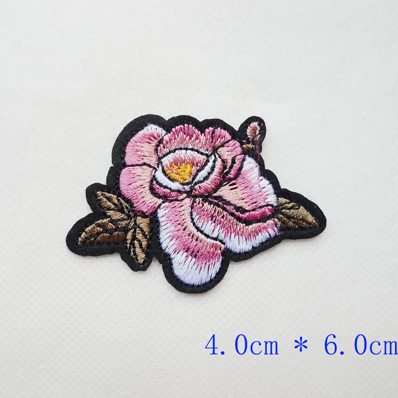 Вышитые цветки розы патчи для шитья утюгом одежды полосы одежда платья пальто