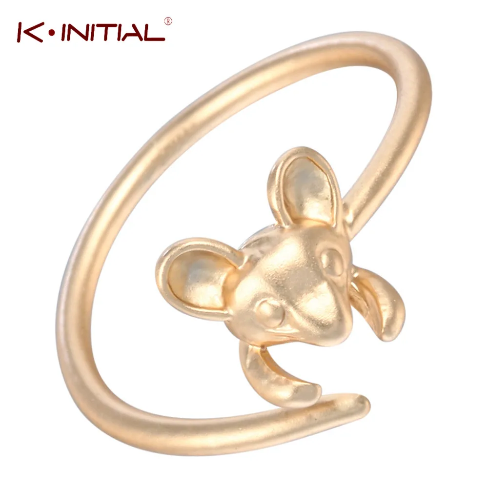 

Kinitial Fashion Finger Round Rings Jewelry Adjustable Cute Men Women Mouse Ring Stone Punk Anillos Mouses Jewelry