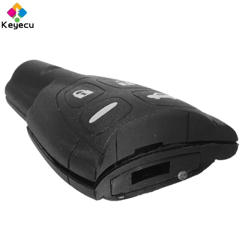 

KEYECU Replacement Remote Car Key Shell - 4 Buttons - FOB for SAAB 9-3 9-5 2003-2009 P/N: LTQSAAM433TX - Only Key Shell No Blade