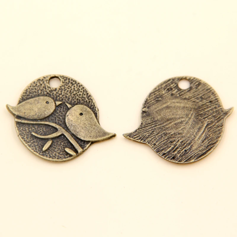

Wholesale 18pcs Ancient Cyan Animals Dird Charms Pendants 28x24mm