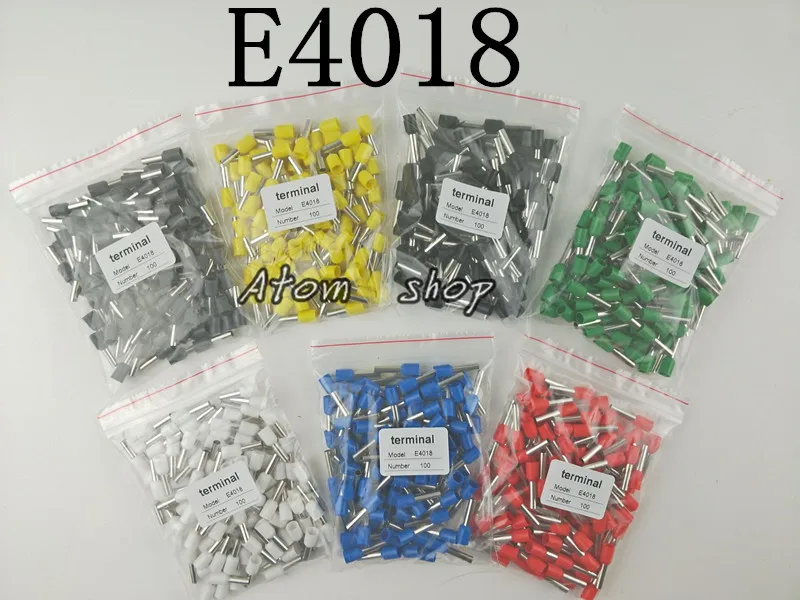 50 шт. E4018 для 4 мм2 AWG12 провода медный обжимной разъем изолированный наконечник