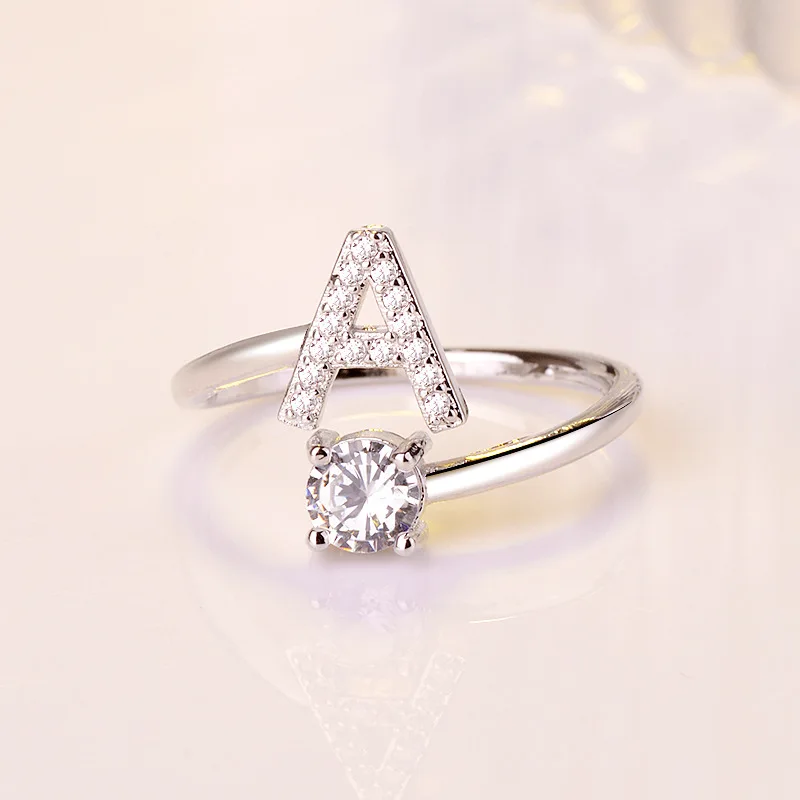 Креативное кольцо с 26 буквами и именем Английский алфавит художественный дизайн