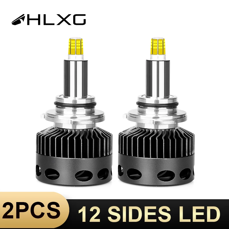 HLXG 13500LM h7 светодиодный H1 H3 H8 H9 H11 9005 9006 880 5202 9012 лампы фары из компактной стали