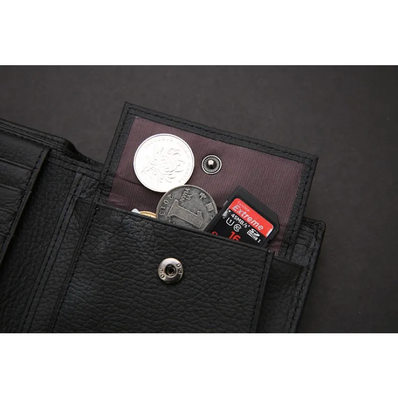 

New Fashion Men Wallet Short PU Leather Clutch wallet Hasp Coin Pocket Button 3 folding black Cash purse Cross Coffee
