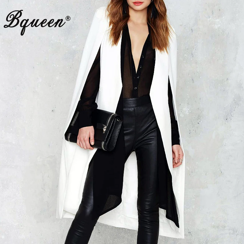 Bqueen, новая мода, осенняя шаль, воротник, с разрезом, рукав, накидка, блейзеры, для женщин, леди, базовое пальто, длинное