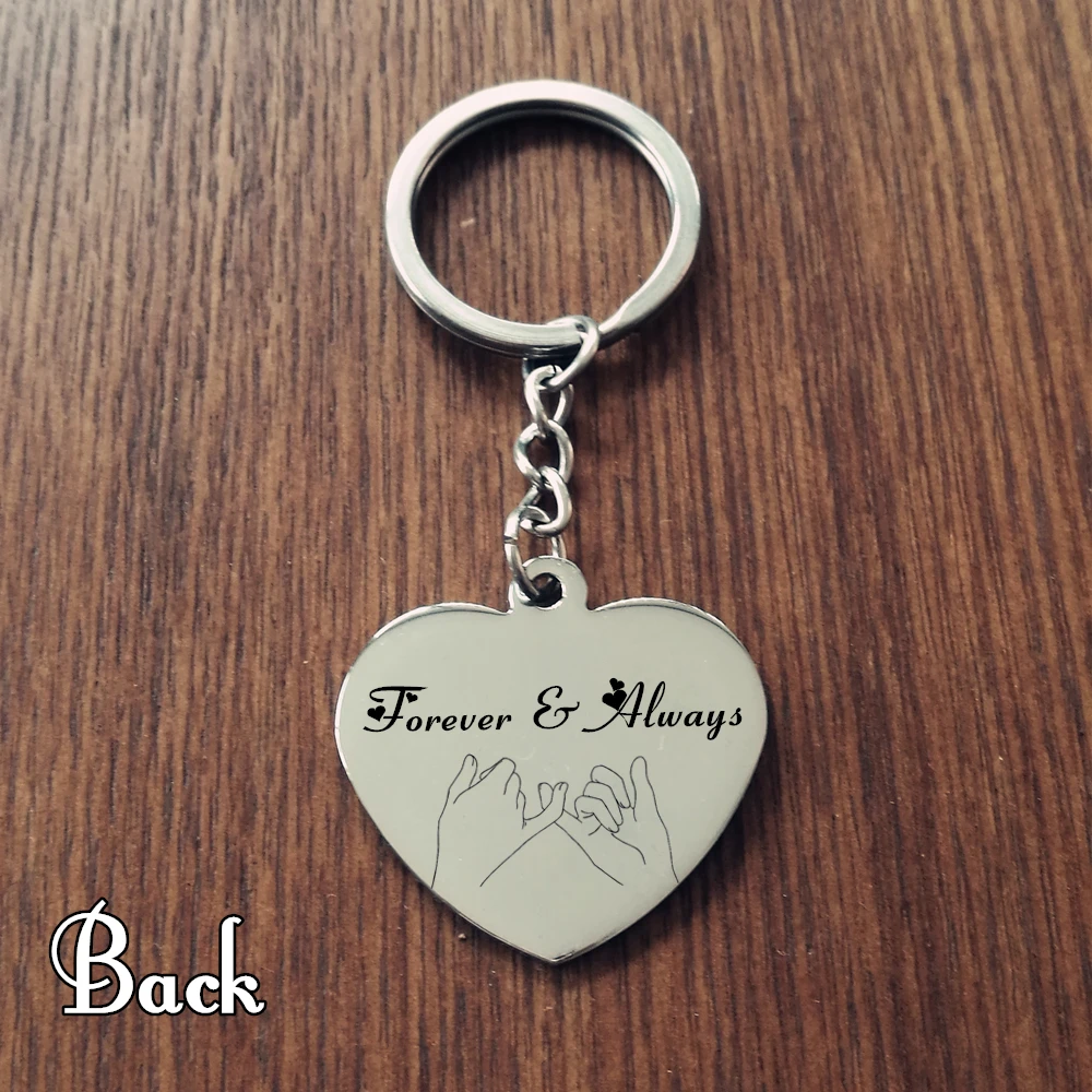 Пользовательская гравировка фото имя сердце брелок из нержавеющей стали
