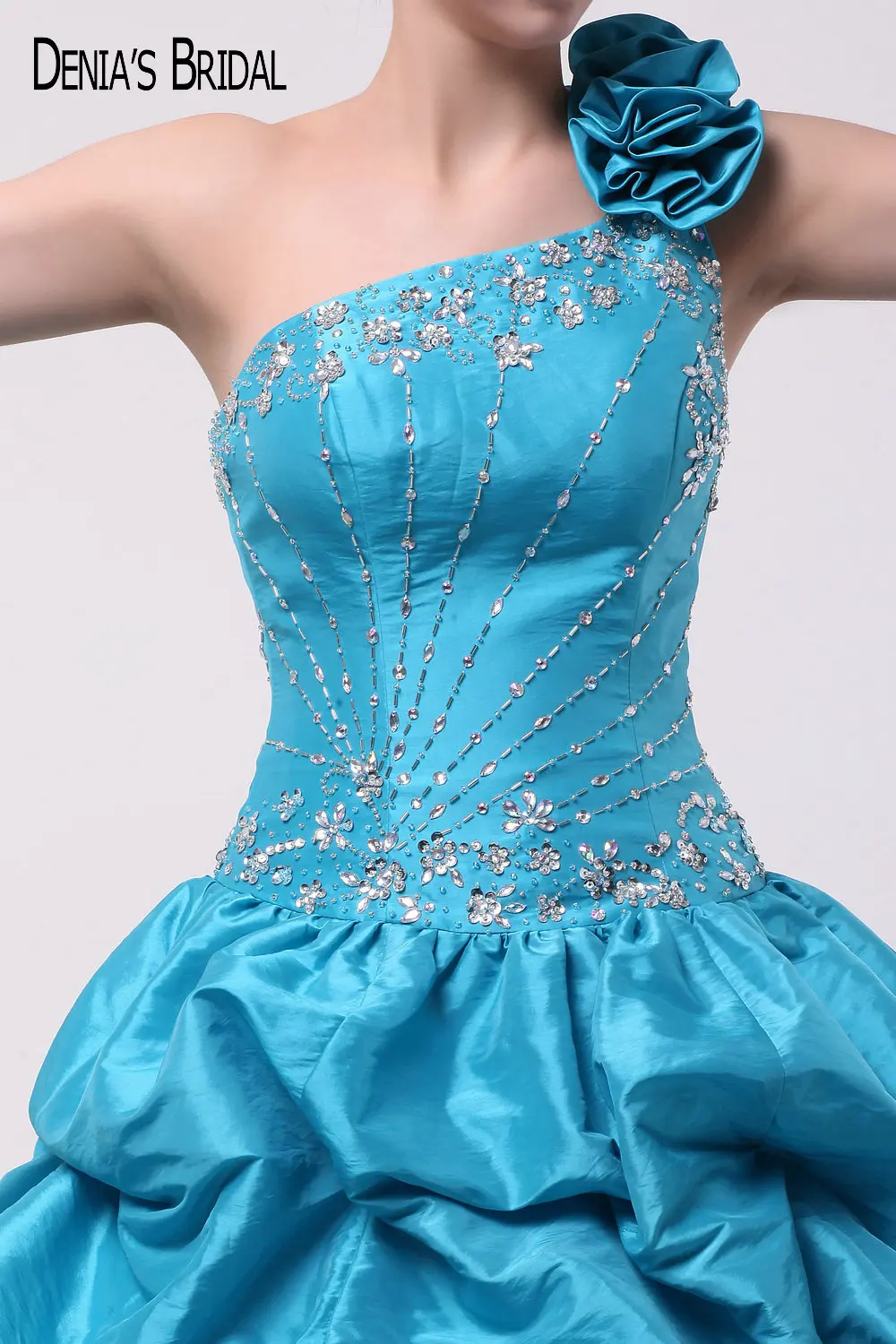 2017 Голубое Бальное Платье из Тафты вечерние платья с вырезом без бретелек