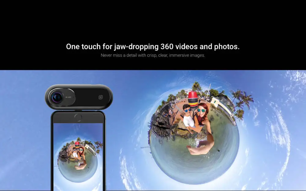 Insta360 ONE 360 Камера спортивная экшн видеокамера VR панорамная камера 24 МП(7 K) Фото 4K видео для iPhone все серии
