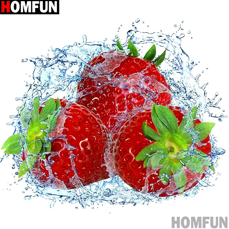 Алмазная живопись HOMFUN A13246 фрукты и клубника вышивка крестиком из