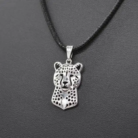 Цепочка из веревки, ювелирные изделия для женщин, ожерелья с гепардом, металлическое ожерелье с животными влюбленных