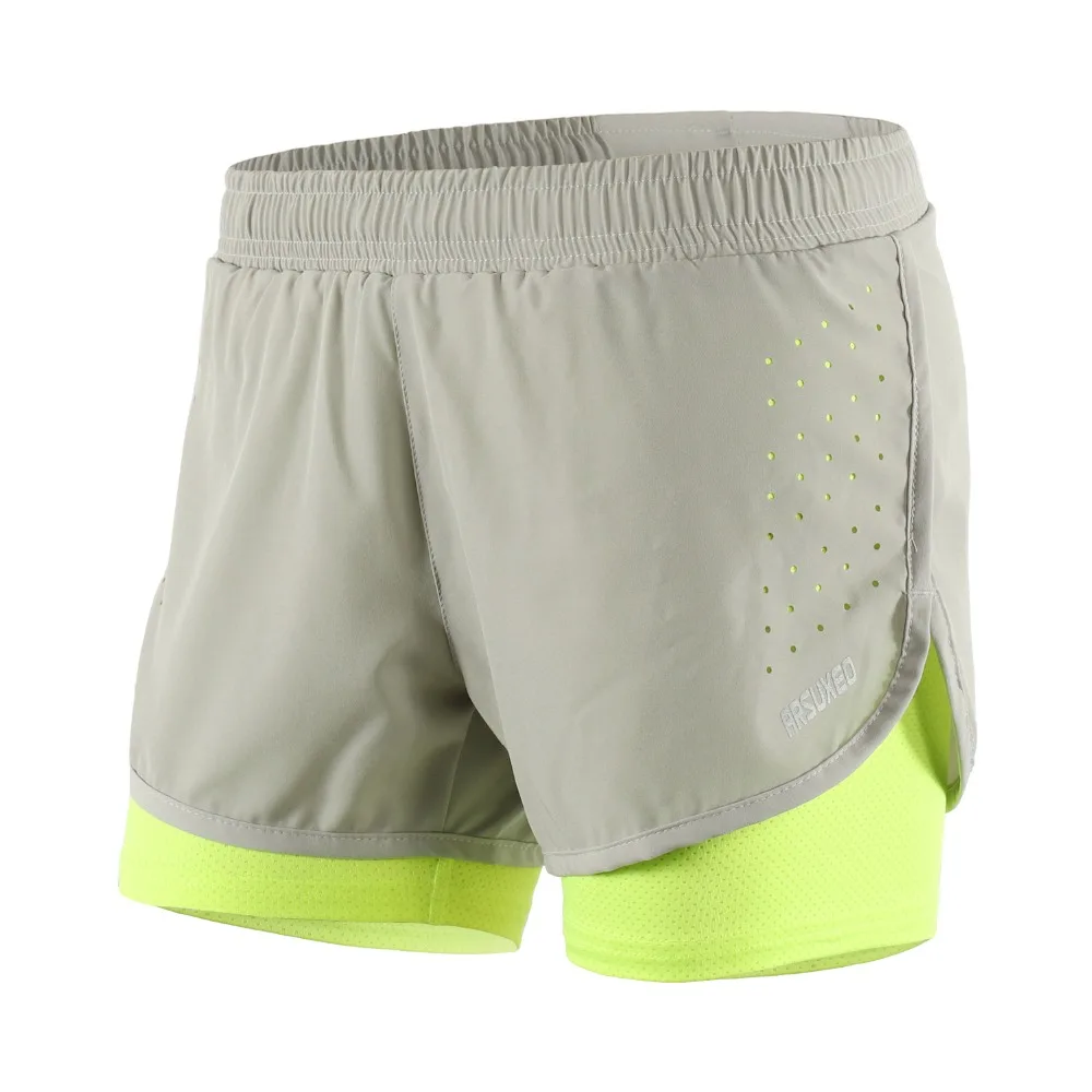 ARSUXEO женские шорты для бега 2 в 1 обучение Фитнес спортивные лосины Femme Открытый Спортивная быстросохнущая марафон 1101
