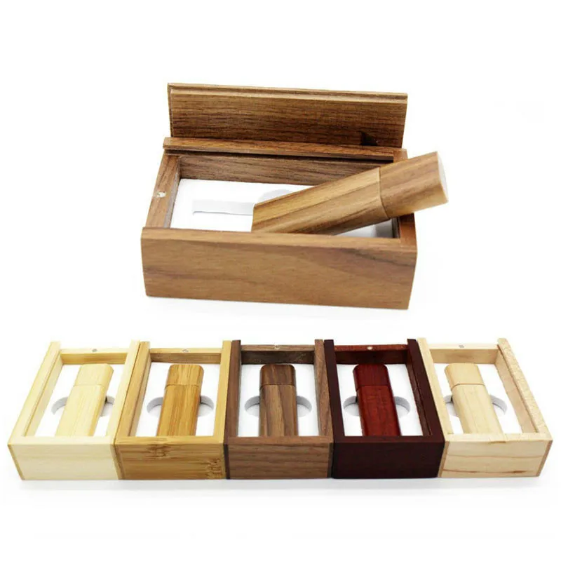 Деревянная бамбуковая + деревянная коробка USB флэш накопитель драйвер pendrive 128 ГБ
