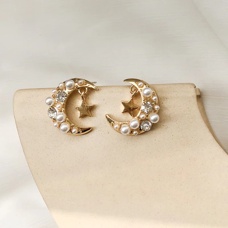 Элегантные серьги подвески женские блестящие темпераментные маленькие клипсы