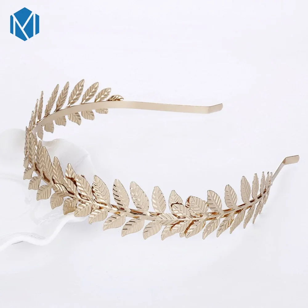 Оправа для волос MISM Fashion Women Headband Gold Metal Leaves Hair Hoop Girl Clasp Female Wedding Accessories Silver.