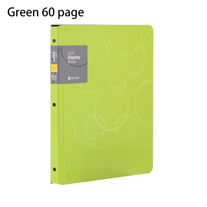 green 60page 240*310 мм A4 профессиональная папка для документов 30 40 60 80 страниц папка для презентаций дисплей книга офис бизнес органайзер для документов - Цвет: green 60page