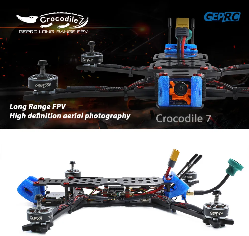 Geprc GEP crocodil ПВС LC7 PRO 315 мм 7 дюймов Радиоуправляемый гоночный Дрон с видом от первого лица Betaflight F4 50A runcam Swift RC Дроны с видом от первого лица Квадрокоптер