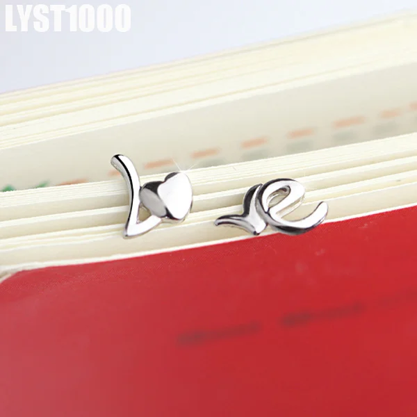 Lyst1000 ювелирные изделия 925 серебро Серьги-гвоздики для Для женщин с надписью Love