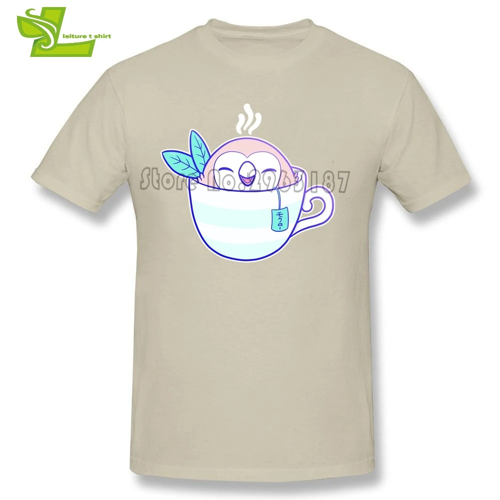 Футболка Rowlet Tea мужская с рисунком аниме повседневный Свободный Топ летняя