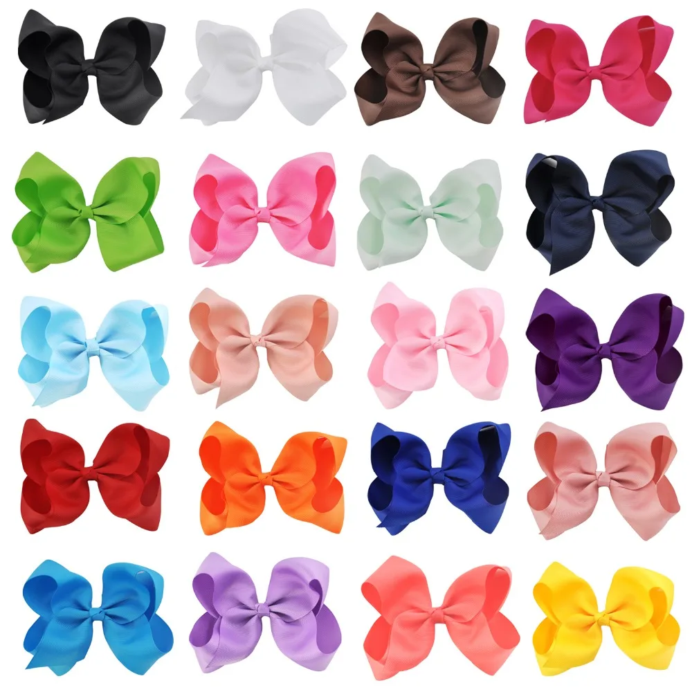 20 шт./лот 6 дюймов заколки для волос девочек детские новорожденных с бантом