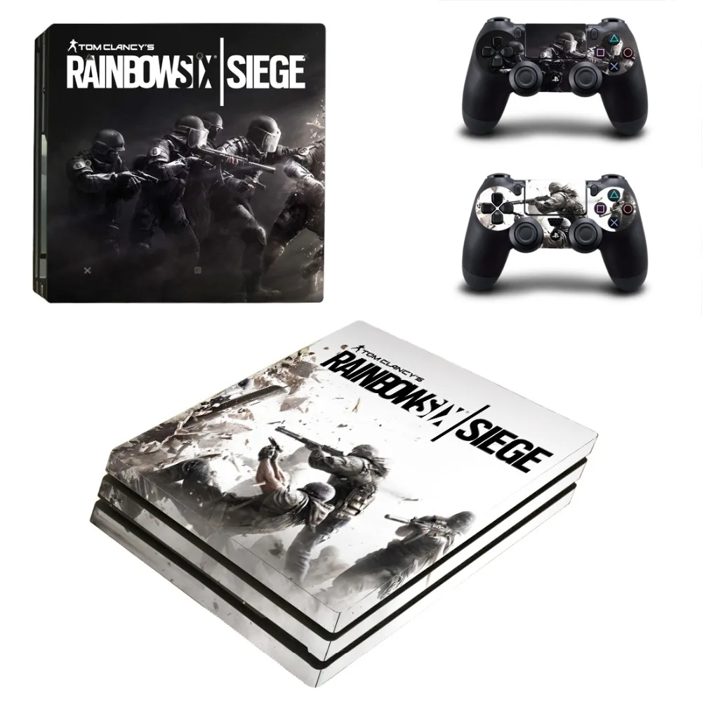 Виниловая наклейка Rainbow Six Siege PS4 Pro на кожу для консоли Playstation 4 и 2 контроллеров |