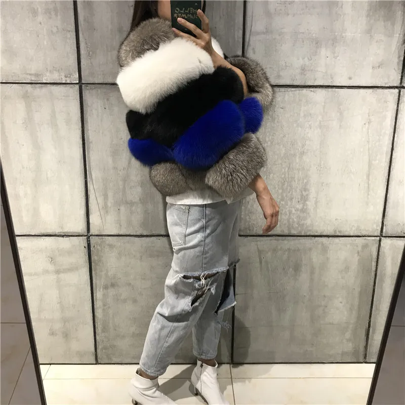lady fur jacket women real natural fox outwear | Женская одежда