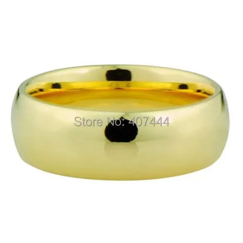 Ювелирные изделия YGK 8 мм Мужские удобные полированные золотистые вольфрамовые