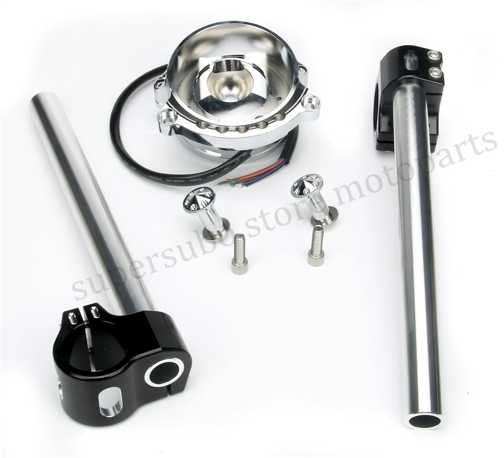 Мотоциклетный хромированный манометр для кафе + зажим крепления фары Harley Sportster IRON