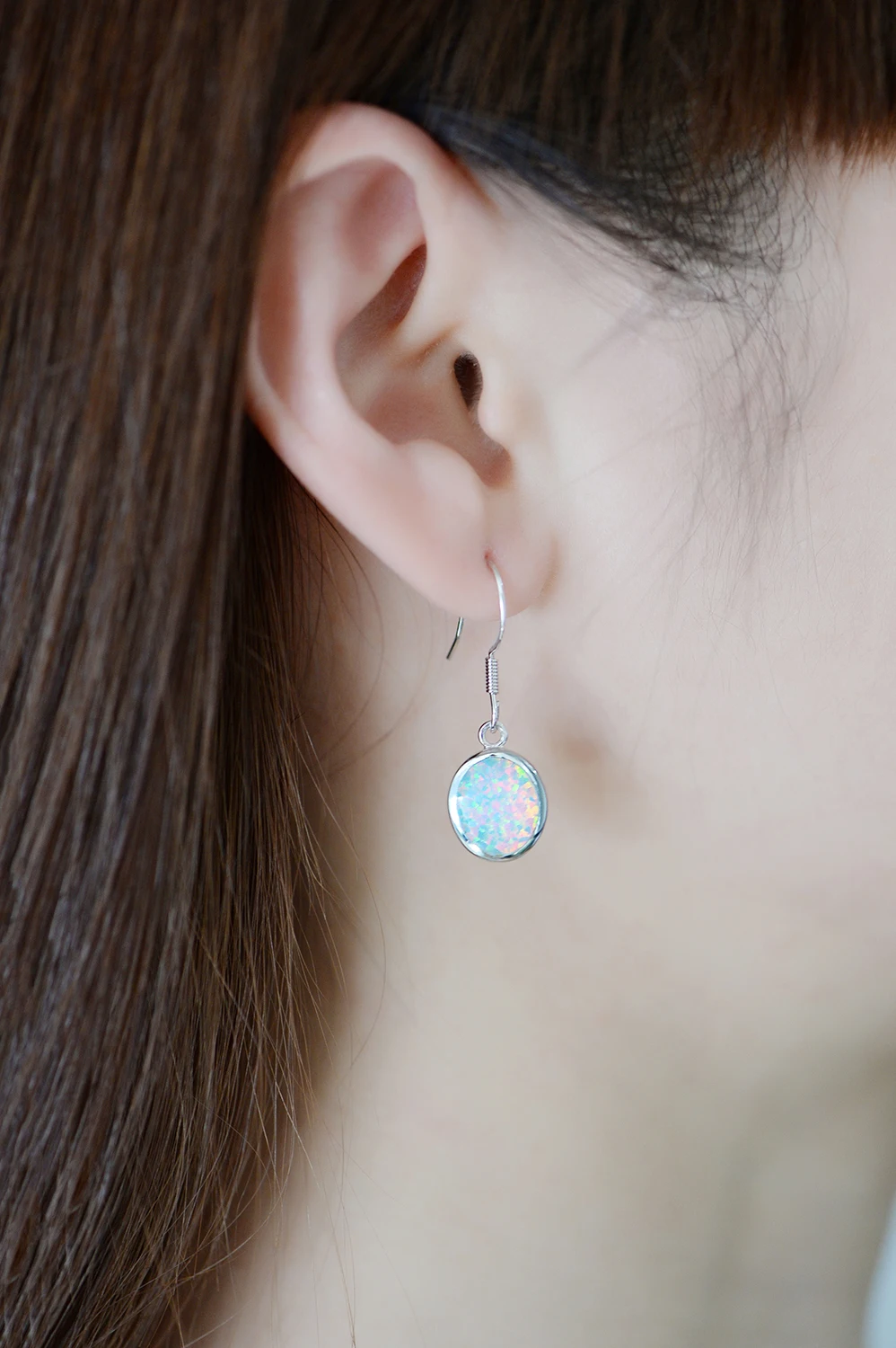 Реальные женские серебряные серьги Dormith подвески с голубым/белым красным