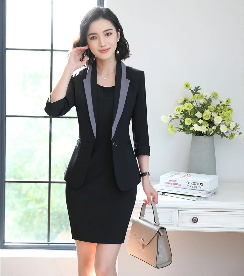 Модные женские костюмы для женщин деловые серый пиджак и жакет рабочая одежда