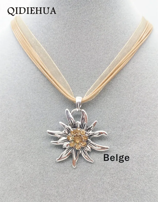 Немецкие Подвески Edelweiss, ожерелье s для женщин, модная корейская веревка, Октоберфест, массивное ожерелье, ювелирное изделие - Окраска металла: belge