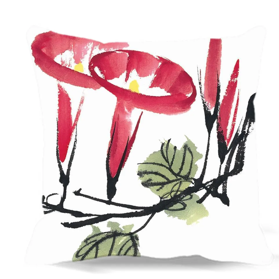 Китайская акварельная картина Утренней славы квадратная хлопчатобумажная