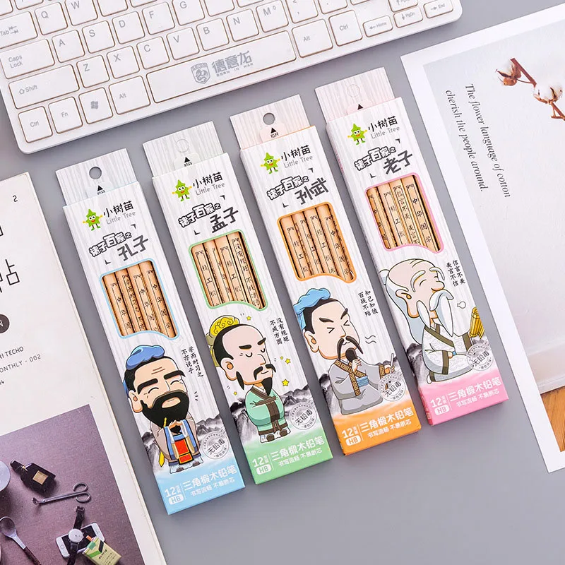 5 шт. случайный китайский стиль деревянный карандаш с ластиком для рисования