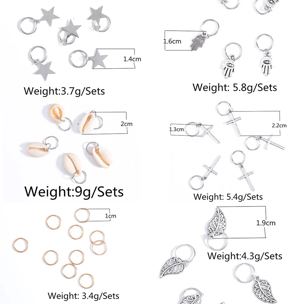 Женская плетеная заколка в стиле хип-хоп 5-10 шт. с крестиком звездочками
