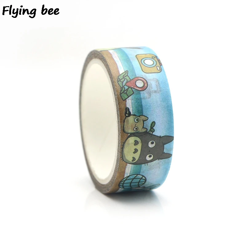 Flyingbee 15 мм X 5 м Tonari no Totoro Милая Бумага васи клейкая лента DIY Скрапбукинг наклейка этикетка маскирующая лента X0286