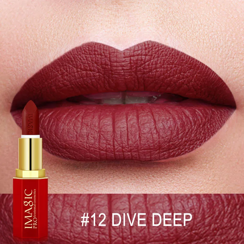 C12 DIVE DEEP IMAGIC, 12 цветов, матовая губная помада, Хрустальная колонка, матовая губная помада, губная помада, косметика, легко носить, матовая помада Batom - Цвет: C12 DIVE DEEP
