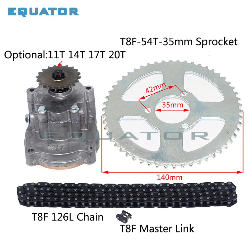 35inner Dia 54T SET T8F барабан сцепления коробка передач Звездочка с цепью для 33cc 43cc 49cc Ty Rod II Go Kart мини мото байк скутер Xtreme ATV багги - Цвет: 35inner Dia 54T SET