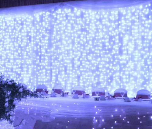 3 м x 3 м 300LED Фея Строка сосулька занавес свет 300 Лампы Xmas Рождество Свадьба Garden Party Декор окна 220 В-6 Цвет дополнительно
