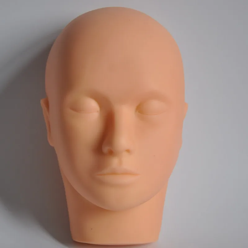 

Mannequin Flat Head Silicone Practice False Eyelash Extensions MakeUp Model Massage Training Head