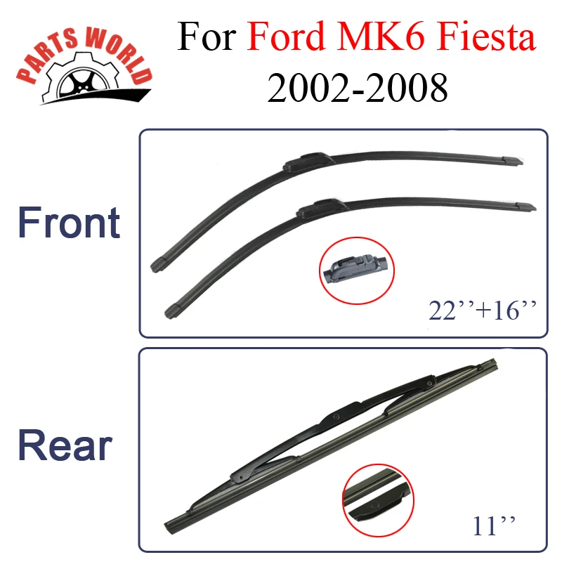 Щетки стеклоочистителя передние и задние для Ford Fiesta MK6 2002 2008 стеклоочистители