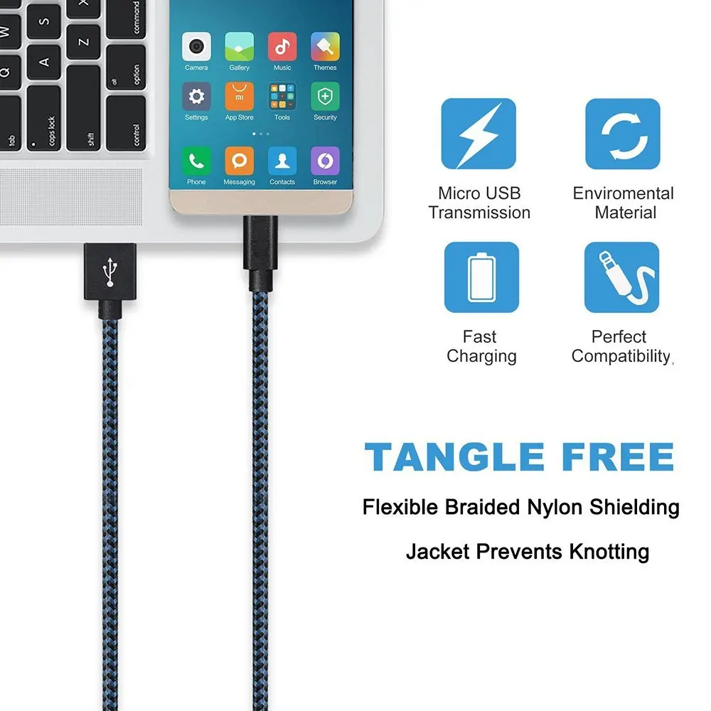 Go2linK 1 м/2 м/3 м Micro Usb кабель для быстрой зарядки Samsung S7 Meizu M3s двусторонние USB зарядные