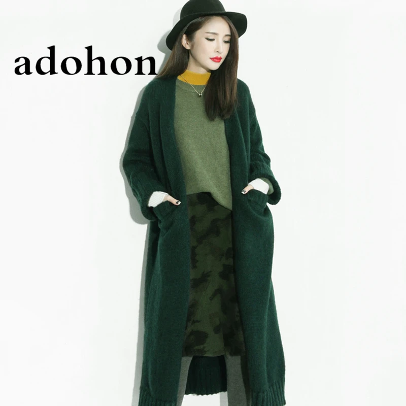 Adohon 2018 Модные женские Свитера Осень Sueter Femme зимний трикотажный кашемировый
