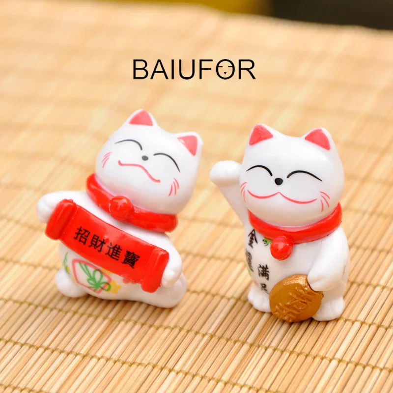 BAIUFOR животные миниатюры ПВХ Мини lucky Cat украшения террариумы животные Сказочный Сад, миниатюра суккуленты мини Ландшафтный Декор