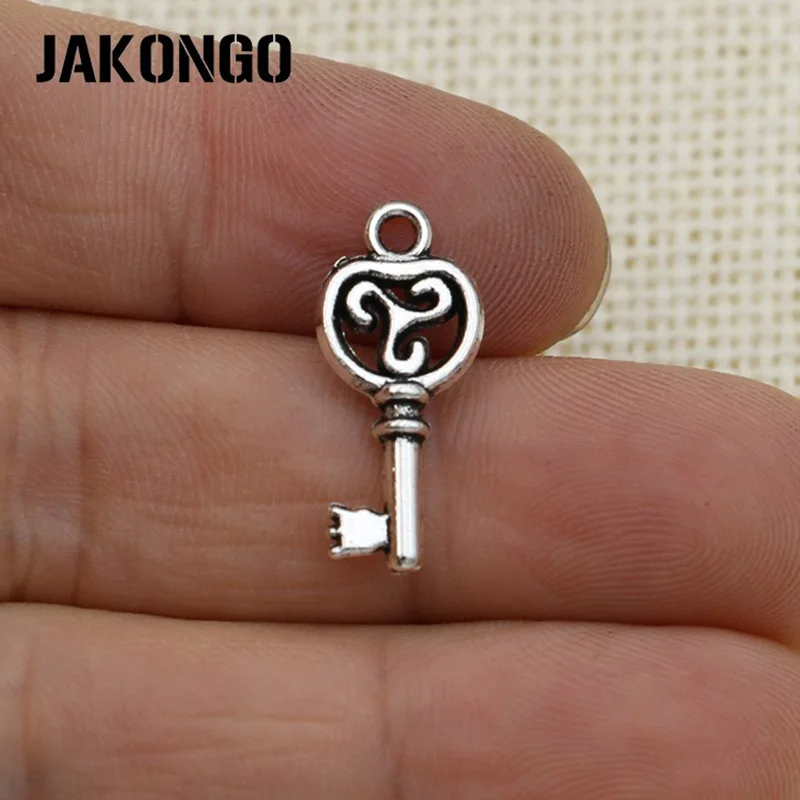 JAKONGO античный посеребренный ключ подвеска для изготовления ювелирных изделий