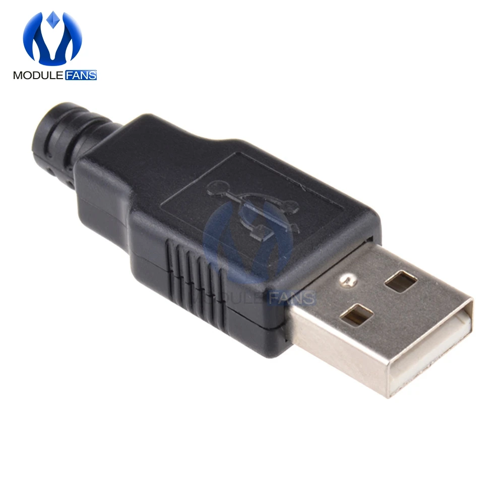 10 шт. 4 контактный разъем USB 2 0 типа A штекер контактное гнездо и черная пластиковая