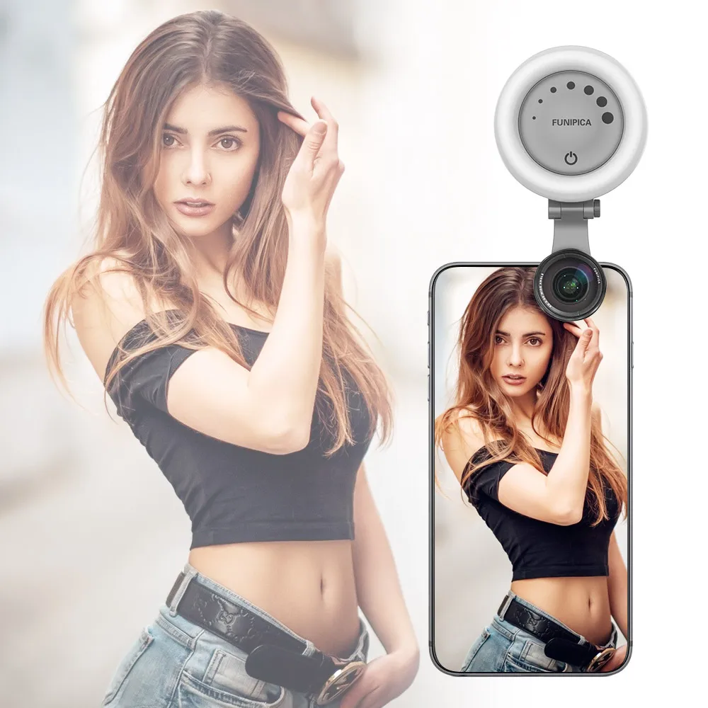 Объектив для камеры телефона перезаряжаемое кольцо селфи заполняющая лампа с