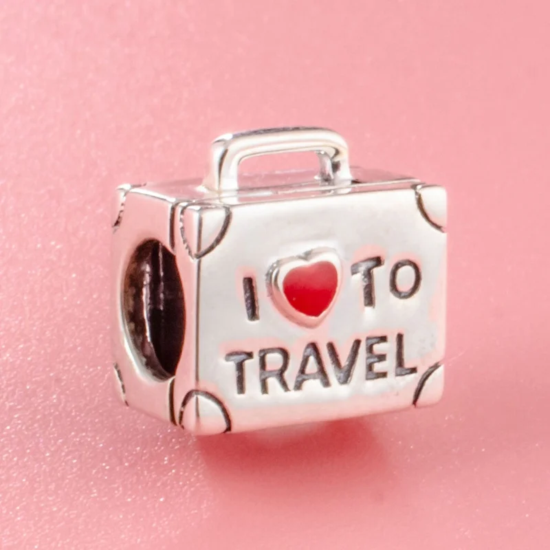 Sambaah I Love to Travel Charm 925 Антикварные бусины из стерлингового серебра подходят для