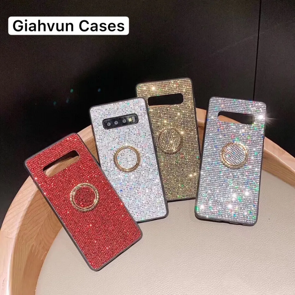 Мягкий блестящий чехол с откидной подставкой и кольцом для iPhone XS MAX XR 6 6S 6G 7 8 S X plus
