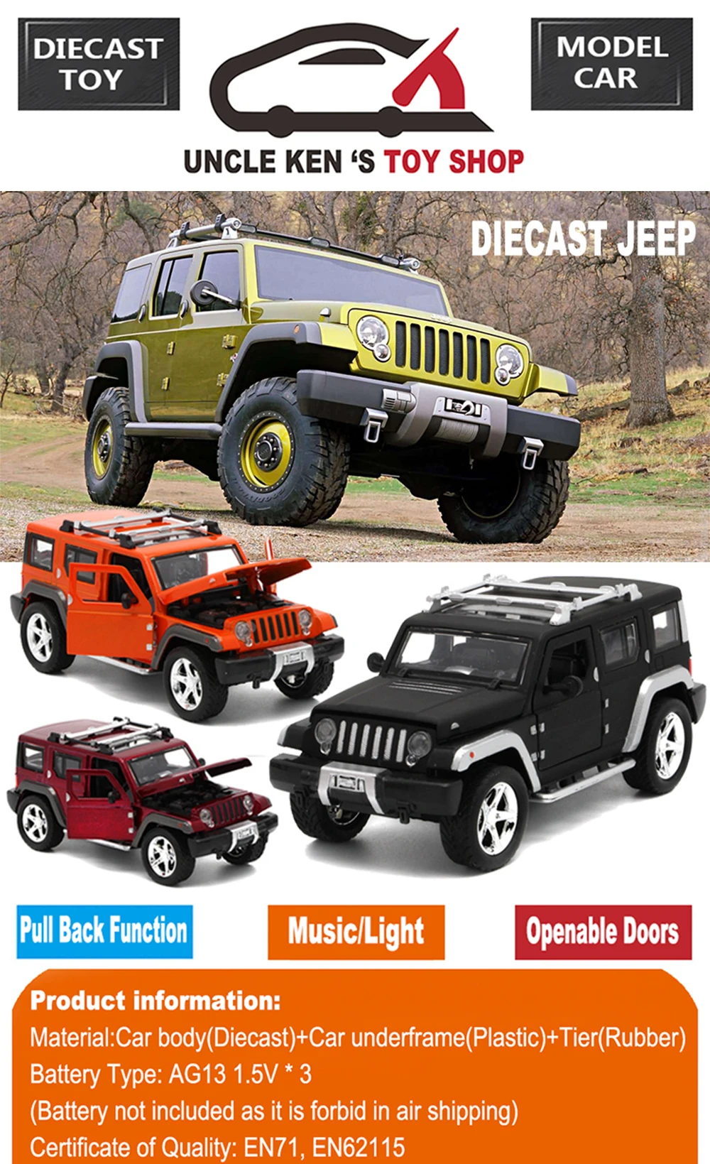 15 см длина литья под давлением Jeep Wrangler модели автомобилей, Реплика металлические игрушки с функциями для детей в подарок