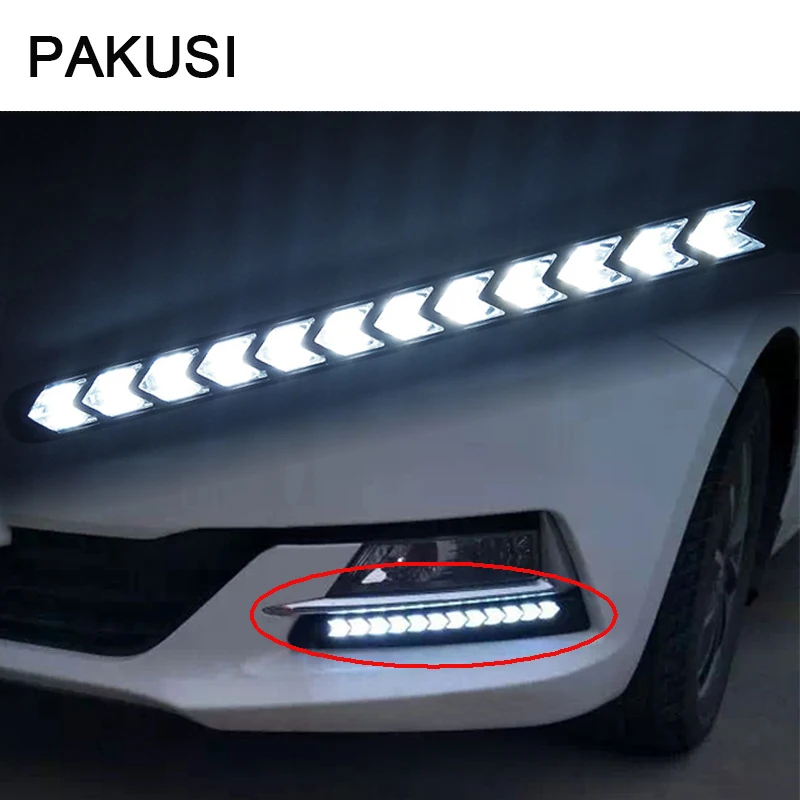Pakusi ВОДИТЬ Автомобиль DRL противотуманных фар поворотники с желтым рулевого для Toyota C-HR Corolla сиденье Леон Ford focus 2 1 Mazda аксессуары