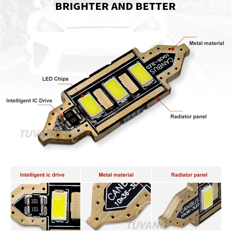 2x C5W гирлянда светодиодный лампы 31/36/39/41 мм 5730 SMD CANBUS Авто Интерьер светильник